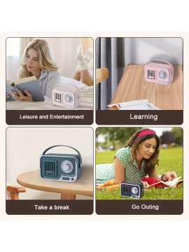1pc Portable Wireless Speaker with Wireless, USB-C, Built-in 1200mAh Battery, Loud Stereo Sound, Compact Wireless Speaker for Home, Parties, Travel, Portable Wireless Speaker, Boombox, Cassette Player, Wireles Speaker, Radio