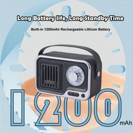 1pc Portable Wireless Speaker with Wireless, USB-C, Built-in 1200mAh Battery, Loud Stereo Sound, Compact Wireless Speaker for Home, Parties, Travel, Portable Wireless Speaker, Boombox, Cassette Player, Wireles Speaker, Radio