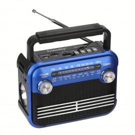 128BT Portable All-Band Radio with FM/AM/SW1-6, USB/TF/BT Connectivity, Dual Power (Battery/USB), Loud Speaker & Headphone Jack, Digital Display, Ergonomic Handle & Protective Grille - Indoor/Outdoor Multi-Wave Receiver with AM/FM/SW1-6 Tuning, USB/TF/BT Streaming, Battery/USB Power Options, Compact & Portable Design for Home, Travel, Camping, Emergencies - Ideal for Music & News Use, USB Radio Portable