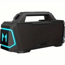 Portable Wireless Speaker with 100w Booming Stereo Sound, 10000mAh Long-Lasting Battery Life, 20h Play, Dsp Driven Technology, Bt 5.3, RGB Lights, Aux&Usb&Tf-Card Input, Multiple Play Modes, Tws Paring Speaker, Outdoor Speaker for Camping, Beach, Travel, Party, Gifts, Microphone not Included.