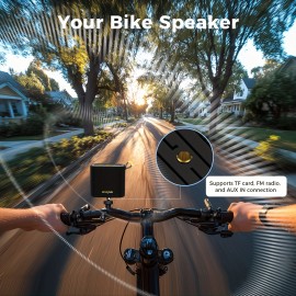 The W-KING 20W Peak IPX7 Waterproof Wireless Speaker Is a Portable Outdoor Speaker Featuring High-Definition Sound Quality, Deep Bass, Stereo Pairing, Bike Mount Capability, FM Radio, TF Card Slot, And AUX-IN.