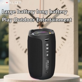Wireless Speaker, 3600mAh Battery, 12H Long Battery Life, RGB LED Lighting, Beach Party, Gym & Shower Use (IPX5 Submersible)
