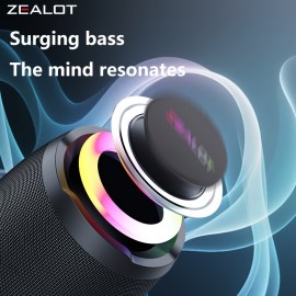 Wireless Speaker, 3600mAh Battery, 12H Long Battery Life, RGB LED Lighting, Beach Party, Gym & Shower Use (IPX5 Submersible)