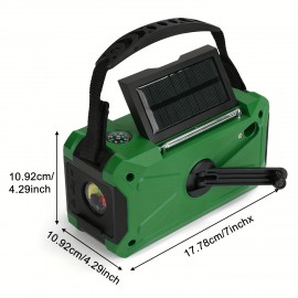 36800mwh 1 pack Emergency Radios for Families with AM/FM, 3-Way Charging (Hand Crank/Solar/USB), Kid-Friendly SOS Alarm, Flashlight, Reading Light, Thermometer, Compass & 10000mAh Power Bank - Peace of Mind for Every Home