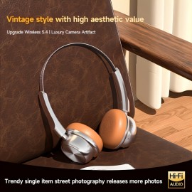 Vintage Design Headset CR-20, Lightweight and Retractable Design, Fashionable Earphones, First Choice for Gifts, Compatible with Mobile Phones, First Choice for Gaming and Watching Movies