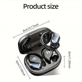 [Pure Bass Sound] LIFEBEE Wireless Earbuds | Earphones with Earhooks | Pure Bass Sound | ENC Noise Cancelling | Dual-LED Display | Built-in Microphone