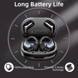 [Pure Bass Sound] LIFEBEE Wireless Earbuds | Earphones with Earhooks | Pure Bass Sound | ENC Noise Cancelling | Dual-LED Display | Built-in Microphone