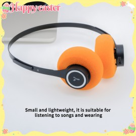 bosdd Retro Wireless Over-Ear Headphones Wireless, 15H Battery, 52g Lightweight, Touch Control, Noise-Free Sound, -C, Compatible with iPhone/, Painless Fit for Music, Sports, Gaming (Black/Yellow) - Low Latency