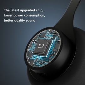 bosdd Retro Wireless Over-Ear Headphones Wireless, 15H Battery, 52g Lightweight, Touch Control, Noise-Free Sound, -C, Compatible with iPhone/, Painless Fit for Music, Sports, Gaming (Black/Yellow) - Low Latency