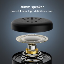 bosdd Retro Wireless Over-Ear Headphones Wireless, 15H Battery, 52g Lightweight, Touch Control, Noise-Free Sound, -C, Compatible with iPhone/, Painless Fit for Music, Sports, Gaming (Black/Yellow) - Low Latency