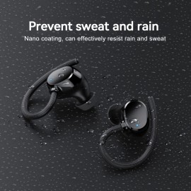 Wireless Headphones, High-fidelity Stereo Sports Wireless 5.3 In-ear Headphones with Hook, 48H Deep Bass, LED Display, Noise Reduction, Built-in Running Microphone