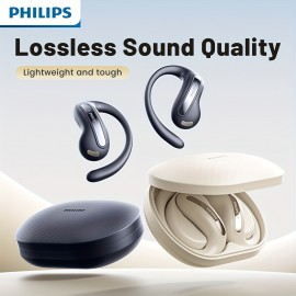 For Philips New Style True Wireless Music Headset Gaming Earbuds - Wireless, Noise Cancelling, Built-in Microphone, USB Rechargeable, Open Back Design for Running, Sports, Android & for iPhone, Gaming Headphones, Sleek Earbuds, Durable Plastic