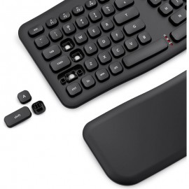 Redragon BS7162 Wireless Keyboard and Mouse Combo 108 Keys 2 4Ghz Wireless Low Profile Membrane Keyboard w Sloping Comfy Design Wrist Rest 4000 DPI Max Ergonomic Mouse