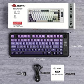 M75 Gaming Keyboard, RGB Backlit Small Membrane Keyboard with Smart Display & Knob, PBT Gradient Keycaps for PC, MAC
