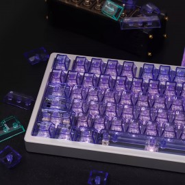 Crystal Purple Transparent 156-Key Mechanical Keyboard Keycap Complete Set PC Material Transfer Cherry Original Height