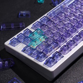 Crystal Purple Transparent 156-Key Mechanical Keyboard Keycap Complete Set PC Material Transfer Cherry Original Height
