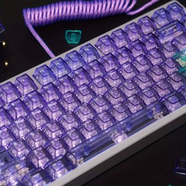 Crystal Purple Transparent 156-Key Mechanical Keyboard Keycap Complete Set PC Material Transfer Cherry Original Height