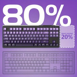 M87 75% Wireless Gaming Keyboard Membrane Silent Rainbow Backlit 2.4Ghz PBT Gradient Keycaps Rechargeable 4000mAh Battery Ergonomic for MAC/Win/PC