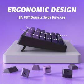 M87 75% Wireless Gaming Keyboard Membrane Silent Rainbow Backlit 2.4Ghz PBT Gradient Keycaps Rechargeable 4000mAh Battery Ergonomic for MAC/Win/PC