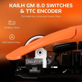 ATTACK SHARK X3 Lightweight Wireless Gaming Mouse With Tri-Mode 2.4G/USB-C Wired/BT, Up To 26K DPI, PAW3395 Optical Sensor, Kailh GM8.0 Switch, 5 Programmable Buttons For PC/Laptop/Win/Mac