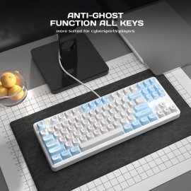 Furycube G87 Mechanical Keyboard Wired Gaming Keyboard White Light