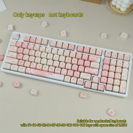 Pastel Pink & White Anime Kawaii Cherry Blossom Cute Heart & Circle OMOA Lettering Mechanical Keyboard Caps - Compatible with QWERTY/SZ/65/87/104 Key Layouts, Compatible with QWERTZ/DAS/ISO (Non-Functional Keycaps), Cute Keyboard Key Caps, Keyboard Keycaps Cute Design, Computer Key Caps Cute, Creamy Keycap, Keyboard Frosted Keycap, Cute Keyboard Keycaps, Cute Cousyom Keyboard Caps, Cute Key Caps For Keyboards, Cool Keycaps For Keyboard, Keyboard Keycaps Cheery, Keycaps For
