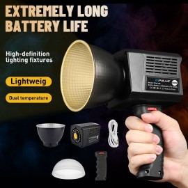 [Pro RGB LED Video Light] PULUZ Portable LED Video Light, Adjustable Color Temperature 2500K-6500K, Metal Mini COB Continuous Lighting for Video Recording, Outdoor Shooting and Live Streaming