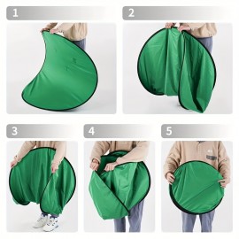 Round Green Screen Backdrop for Streaming and Photography - Durable Polyester Material, Perfect for Podcasting, Video Calls, Meetings, and Home Office Use, Meetage Streaming Setup | Studio Style Backdrop | Lightweight Screen, Green Screen Light