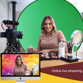 Round Green Screen Backdrop for Streaming and Photography - Durable Polyester Material, Perfect for Podcasting, Video Calls, Meetings, and Home Office Use, Meetage Streaming Setup | Studio Style Backdrop | Lightweight Screen, Green Screen Light