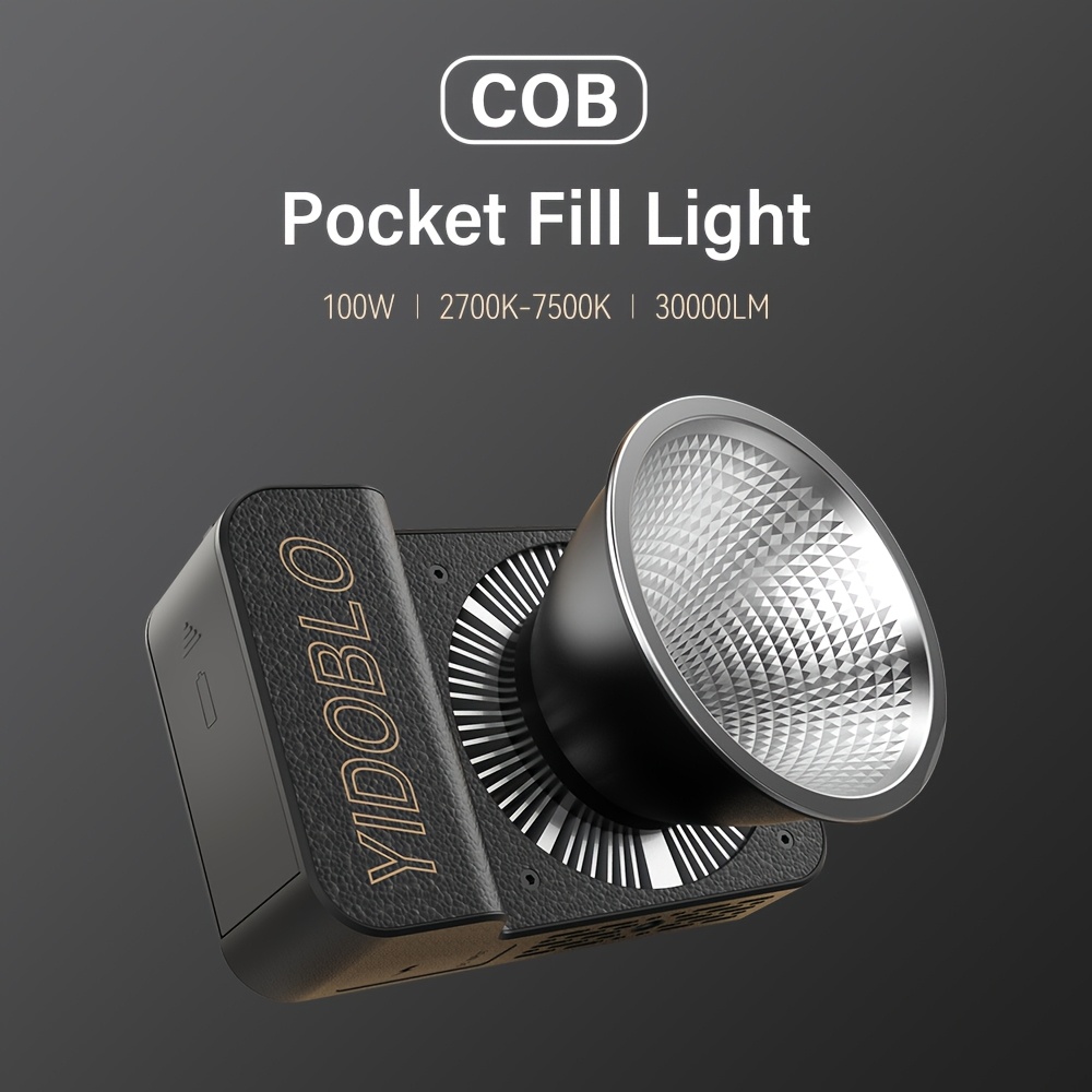 100W Bicolor COB LED Video Pocket Light with Bowens Mount, 10000Lux/m 2700K-7500K Bi-Color Camera Light with 10 Scenario Simulations Control Continuous Lighting for Photography, Lightweight And Portable Lamp