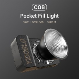 100W Bicolor COB LED Video Pocket Light with Bowens Mount, 10000Lux/m 2700K-7500K Bi-Color Camera Light with 10 Scenario Simulations Control Continuous Lighting for Photography, Lightweight And Portable Lamp