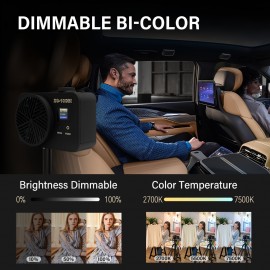 100W Bicolor COB LED Video Pocket Light with Bowens Mount, 10000Lux/m 2700K-7500K Bi-Color Camera Light with 10 Scenario Simulations Control Continuous Lighting for Photography, Lightweight And Portable Lamp