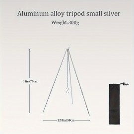 Gorworks Lightweight Aluminum Alloy Tripod - Portable & Foldable Campfire Stand with Adjustable Height for Outdoor Cooking, BBQs & Hanging Pots - Ideal for Easter, Women's Day, Valentine's, Mother's Day, Independence Day Celebrations, Versatile Camping Gear|Adjustable Height Stand|Durable Outdoor Equipment, Camping Accessories