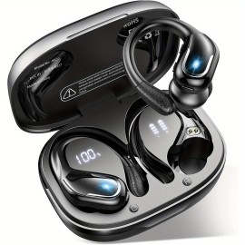 [Pure Bass Sound] LIFEBEE Wireless Earbuds | Earphones with Earhooks | Pure Bass Sound | ENC Noise Cancelling | Dual-LED Display | Built-in Microphone