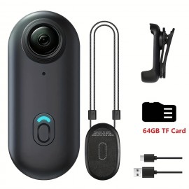 4K Outdoor Cycling Camera, Smart Camera, HD Video Recorder, Portable Camera, Bike Video, 120° Wide-angle Shooting, Built-in 64GB Memory Card, USB Charging, Battery Life, Built-in Magnetic Attractor, Suitable for Home, Outdoor Sports, Action Sports