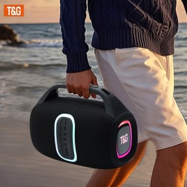 Portable Wireless Outdoor Speaker with Colorful LED Lights, TWS Pairing, Type-C Charging, Music Player, Compatible with Smartphones/Tablets/TV, Perfect for Pool Parties, Beach, Camping, and Travel - Ideal Gift Without a data cable