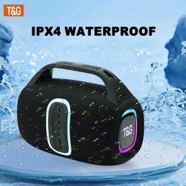 Portable Wireless Outdoor Speaker with Colorful LED Lights, TWS Pairing, Type-C Charging, Music Player, Compatible with Smartphones/Tablets/TV, Perfect for Pool Parties, Beach, Camping, and Travel - Ideal Gift Without a data cable