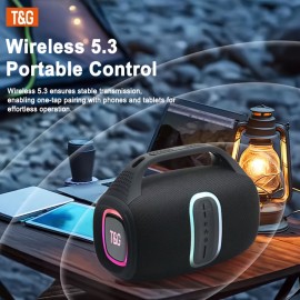 Portable Wireless Outdoor Speaker with Colorful LED Lights, TWS Pairing, Type-C Charging, Music Player, Compatible with Smartphones/Tablets/TV, Perfect for Pool Parties, Beach, Camping, and Travel - Ideal Gift Without a data cable