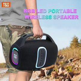 Portable Wireless Outdoor Speaker with Colorful LED Lights, TWS Pairing, Type-C Charging, Music Player, Compatible with Smartphones/Tablets/TV, Perfect for Pool Parties, Beach, Camping, and Travel - Ideal Gift Without a data cable