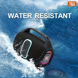 TG674 Portable Wireless Outdoor Speaker with Colorful LED Lights, TWS Pairing, Type-C Charging, Music Player, Compatible with Smartphones/Tablets/TV, Perfect for Pool Parties, and More, Valentine'S Day, New Year, Camping, Home Entertainment