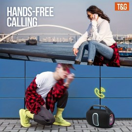 TG674 Portable Wireless Outdoor Speaker with Colorful LED Lights, TWS Pairing, Type-C Charging, Music Player, Compatible with Smartphones/Tablets/TV, Perfect for Pool Parties, and More, Valentine'S Day, New Year, Camping, Home Entertainment