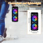 Portable Outdoor Wireless Speaker with Colorful Lighting Effects, Heavy Bass, 1200mAh Battery, Type-C Charging, USB/FM/TF Card/AUX/MIC Support, Knob + Button Control, Ideal for Outdoor Square Dancing, Camping Karaoke, Indoor Dance, Family Gatherings