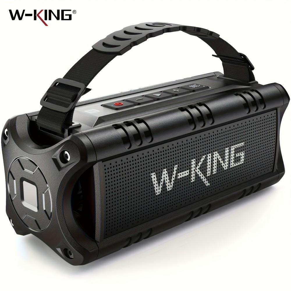 W-KING 30W Wireless Speaker, An IPX6 Outdoor Portable Speaker, Boasts Powerful Bass, All-Day Playback, Dual EQ, AUX Input, TF Card Reading, And USB Playback - A Robust Speaker Suitable For Home, Parties, And Camping.