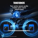 Transformers portable Bluetooth speaker with cool LED lights, wireless portable speaker, desktop speaker supporting Bluetooth/TF/AUX mode, high-fidelity sound quality, 360° surround sound, TWS pairing, built-in microphone, lanyard design, holiday gift
