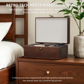 Yintiny Wireless CD Player with Built-in Speaker, Hi-Fi Sound, Compact Faux Leather Design, USB & Battery-Powered, Ideal for Home Decor & Holiday Gifts, Portable Audio Player, Stylish Audio Accessory, Durable Audio Device