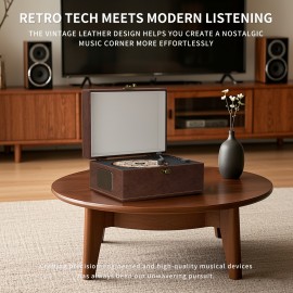 Yintiny Wireless CD Player with Built-in Speaker, Hi-Fi Sound, Compact Faux Leather Design, USB & Battery-Powered, Ideal for Home Decor & Holiday Gifts, Portable Audio Player, Stylish Audio Accessory, Durable Audio Device