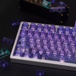 Crystal Purple Transparent 156-Key Mechanical Keyboard Keycap Complete Set PC Material Transfer Cherry Original Height