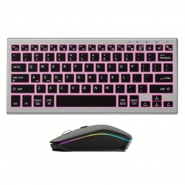 Portable Bluetooth Keyboard Mouse Combo 2.4G Support 3 Devices 7 Backlight Keyboard Mouse Rechargeable Slim Keyboard for Windows/Mac OS/Notebook, Portable Computing, Travel Keyboard, Compact Design, Lightweight Combo, Durable Build, Highperformance Gadget, Tech Enthusiasts, Students Laptop