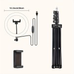 10-Inch Ring Light with 43-Inch Selfie Stick Tripod, LED Ring Light with Stand And Mobile Phone Holder, Compatible with Mobile Phones, Cameras
