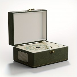 Yintiny Wireless CD Player with Built-in Speaker, Hi-Fi Sound, Compact Faux Leather Design, USB & Battery-Powered, Ideal for Home Decor & Holiday Gifts, Portable Audio Player, Stylish Audio Accessory, Durable Audio Device